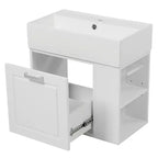 21.8 Wall Bathroom Cabinet with Sink, Bathroom storage Cabinet with Drawers, Single Sink Bathroom Vanity with Adjustable Shelf