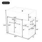 21.8 Wall Bathroom Cabinet with Sink, Bathroom storage Cabinet with Drawers, Single Sink Bathroom Vanity with Adjustable Shelf