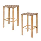 2-Pack 27.6 Metal Bar Stools  counter height, footrest, hand-made drawstring, kitchen/island/dining ready.