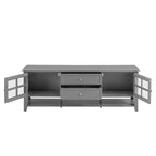 59" Modern TV Stand for 60" TVs – Grey MDF Media Console with Storage