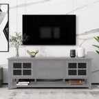 59" Modern TV Stand for 60" TVs – Grey MDF Media Console with Storage