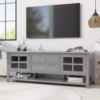 59" Modern TV Stand for 60" TVs – Grey MDF Media Console with Storage