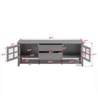59" Modern TV Stand for 60" TVs – Grey MDF Media Console with Storage