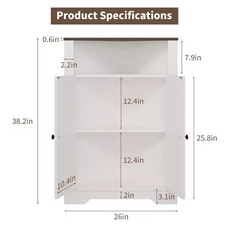 68" Tall Farmhouse Corner Cabinet – 4 Doors, 5 Shelves, Barn Door Style