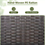 Outdoor Storage Cabinet with Storage Shelves & Removable Drawer for Porch Mix Brown/Black/Gray