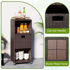 Outdoor Storage Cabinet with Storage Shelves & Removable Drawer for Porch Mix Brown/Black/Gray