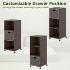 Outdoor Storage Cabinet with Storage Shelves & Removable Drawer for Porch Mix Brown/Black/Gray