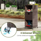 Outdoor Storage Cabinet with Storage Shelves & Removable Drawer for Porch Mix Brown/Black/Gray