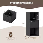 Outdoor Storage Cabinet with Storage Shelves & Removable Drawer for Porch Mix Brown/Black/Gray