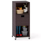 Outdoor Storage Cabinet with Storage Shelves & Removable Drawer for Porch Mix Brown/Black/Gray