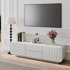 58" TV Stand with Spiral Wave Design – 2 Drawers & 2 Storage Compartments