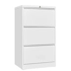3-Drawer Lateral Metal File Cabinet with Lock – Heavy-Duty Carbon Steel, Office Storage