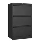 3-Drawer Lateral Metal File Cabinet with Lock – Heavy-Duty Carbon Steel, Office Storage