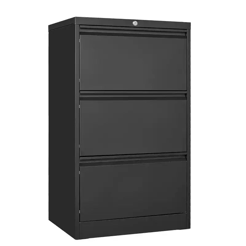 3-Drawer Lateral Metal File Cabinet with Lock – Heavy-Duty Carbon Steel, Office Storage