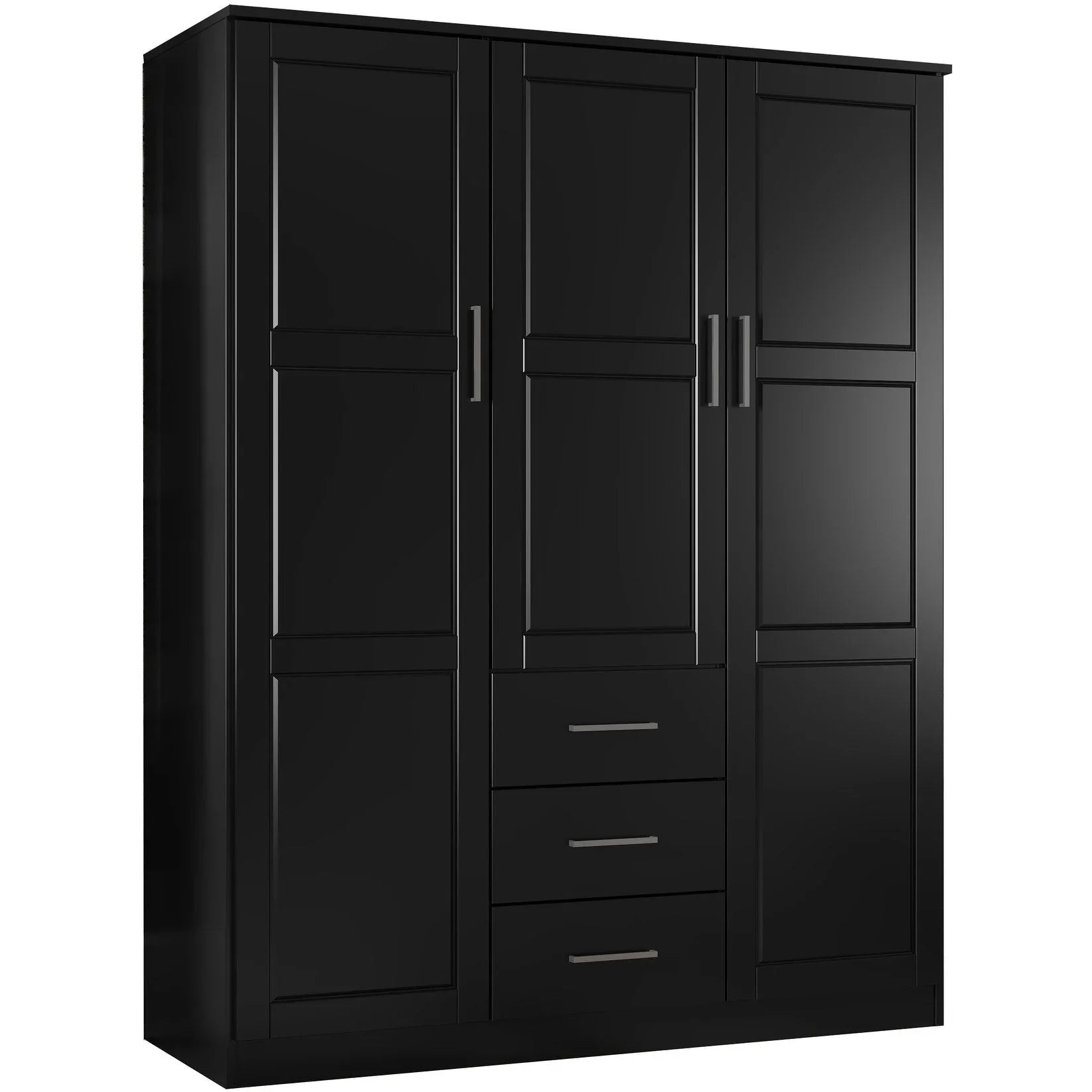 Palace Imports Armadio a 3 ante Cosmo 100% legno massello con ante in legno massello o a specchio