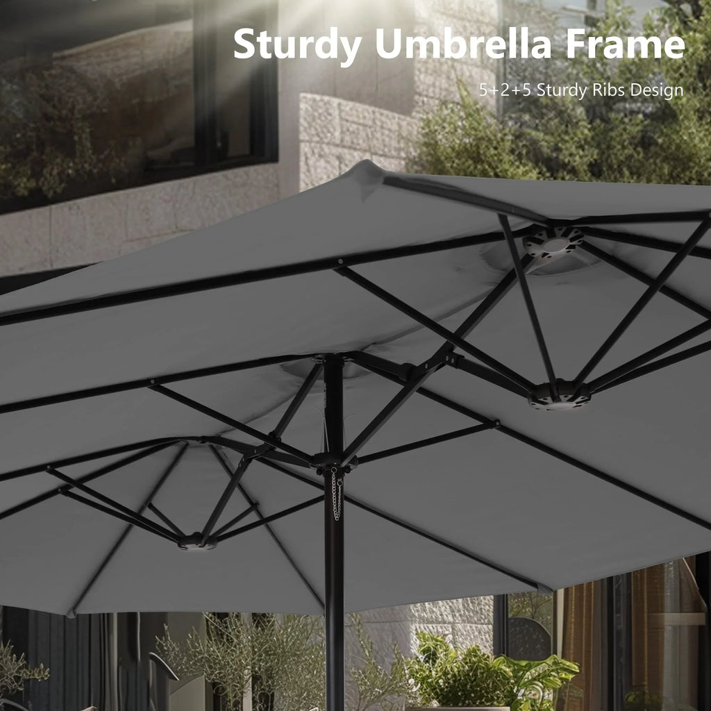 MAISON ARTS Ombrellone Doppio da 4,5 m, Extra Large, per Patio, con Base Inclusa