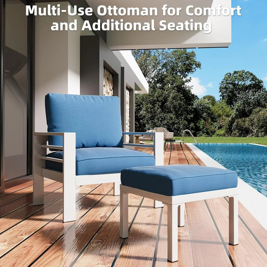 AECOJOY Set di mobili da giardino a 7 pezzi in alluminio Set da conversazione per esterni