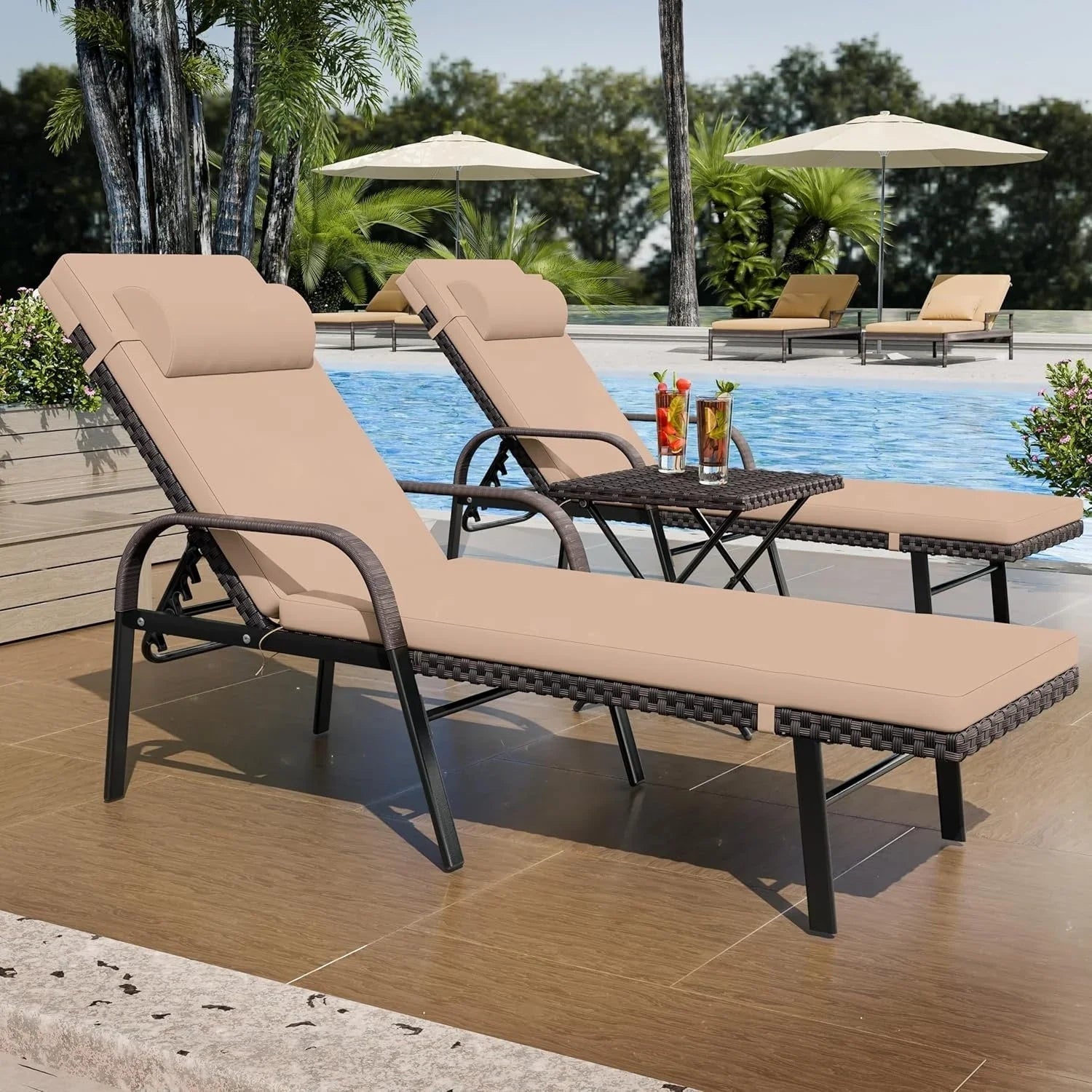 Set di 3 Chaise Lounge da Esterno Kullavik