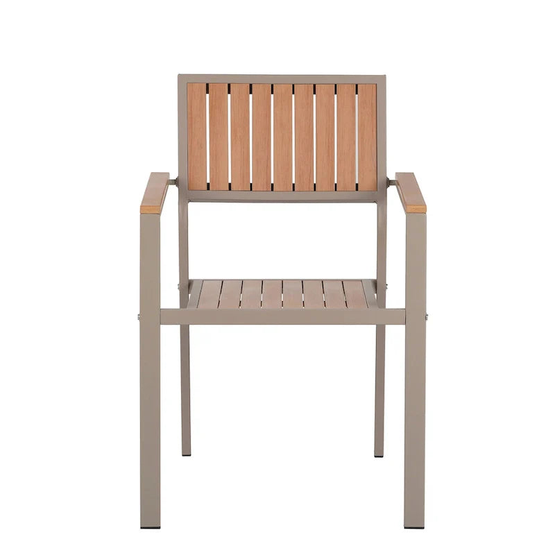 Set da pranzo da esterno allungabile a 7 pezzi con tavolo allungabile e 6 sedie con braccioli