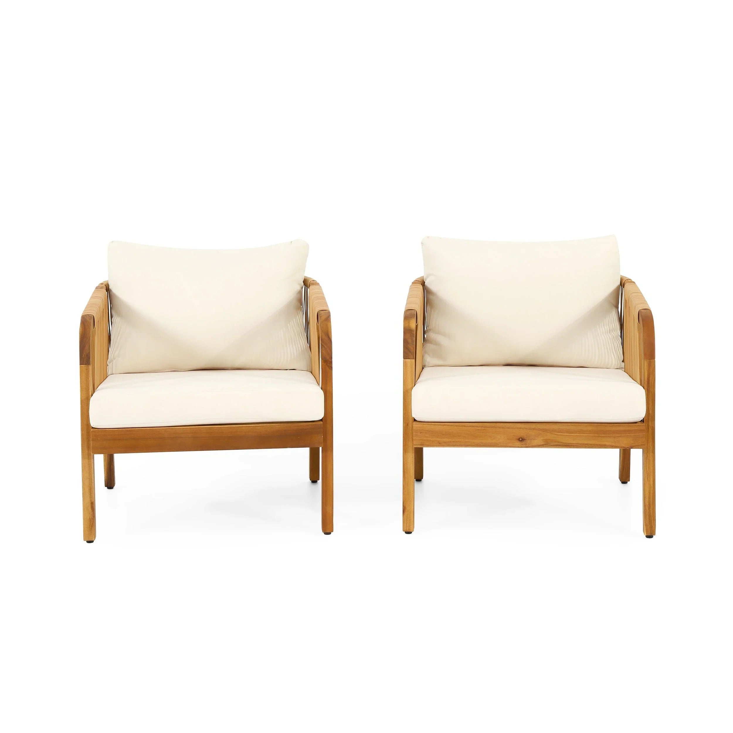 Set di poltrone da esterno Jabe in legno di acacia e vimini di Christopher Knight Home