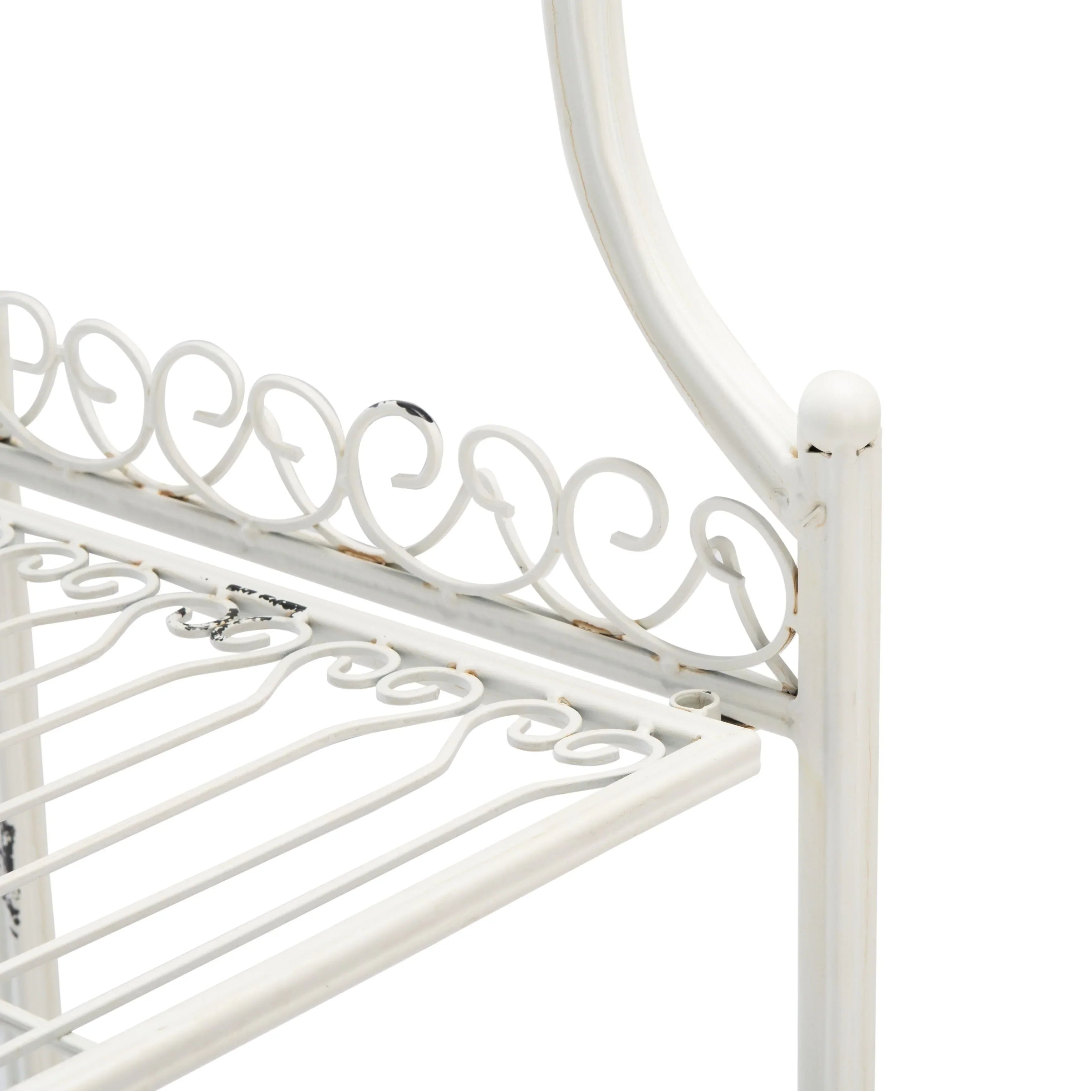 SAFAVIEH Bryn Scaffale da panettiere da esterno a 4 ripiani in ferro battuto vittoriano - 25 pollici L x 15 pollici P x 63 pollici H - 25 L x 15 P x 63 H
