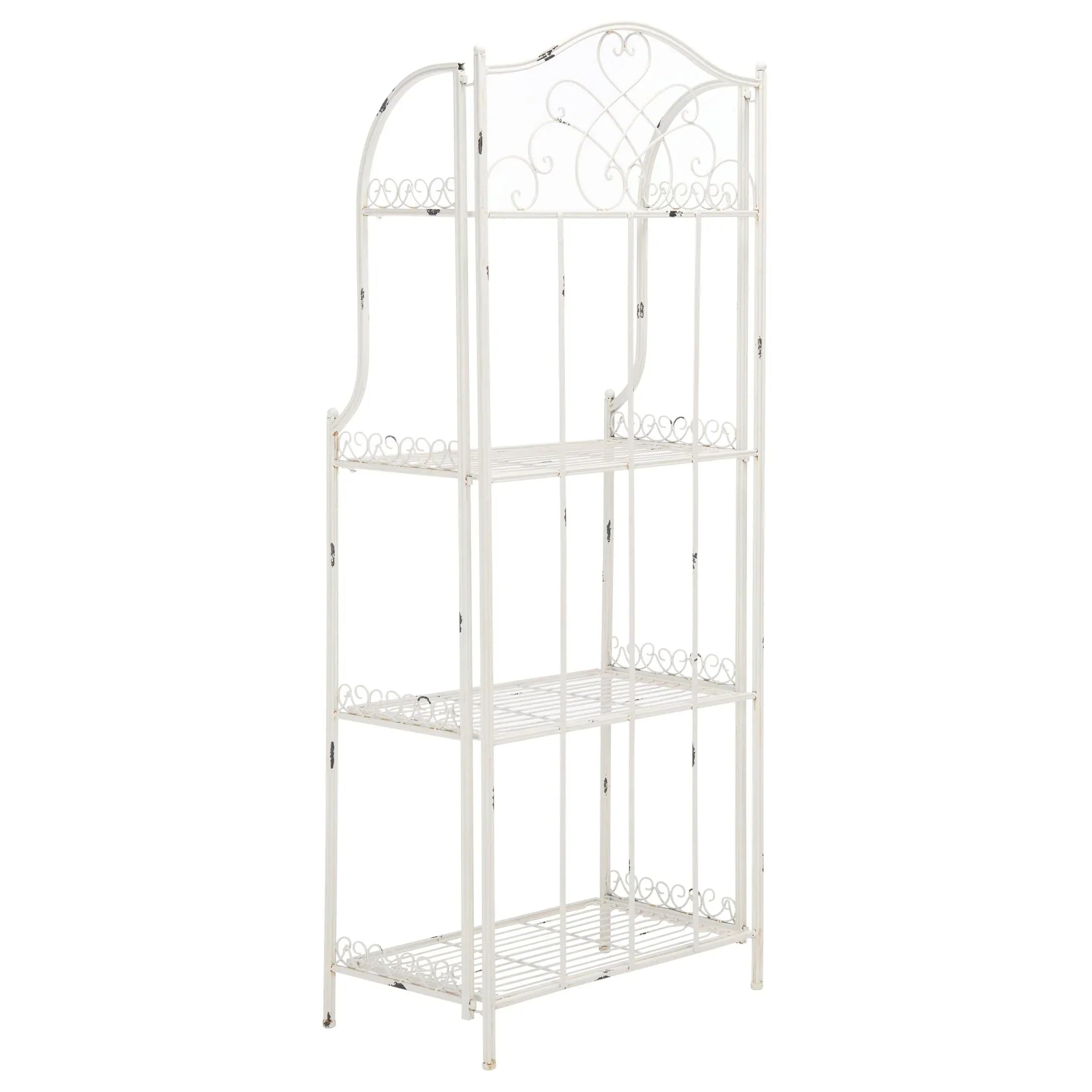 SAFAVIEH Bryn Scaffale da panettiere da esterno a 4 ripiani in ferro battuto vittoriano - 25 pollici L x 15 pollici P x 63 pollici H - 25 L x 15 P x 63 H