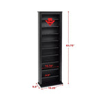 Black: Mid-Century Modern Media Storage Cabinet, Adjustable Shelves, Holds 391 CDs