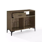 40" Vinyl Record Storage Media Console – Walnut, Holds 200 Records