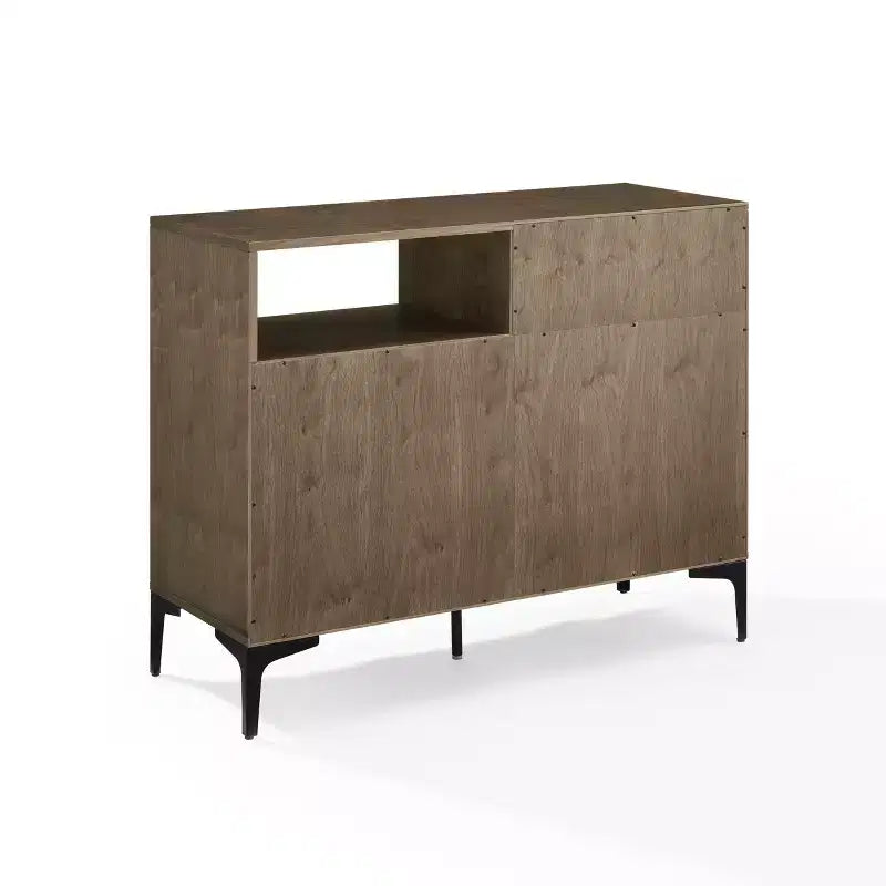 40" Vinyl Record Storage Media Console – Walnut, Holds 200 Records