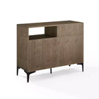 40" Vinyl Record Storage Media Console – Walnut, Holds 200 Records