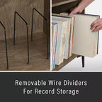40" Vinyl Record Storage Media Console – Walnut, Holds 200 Records