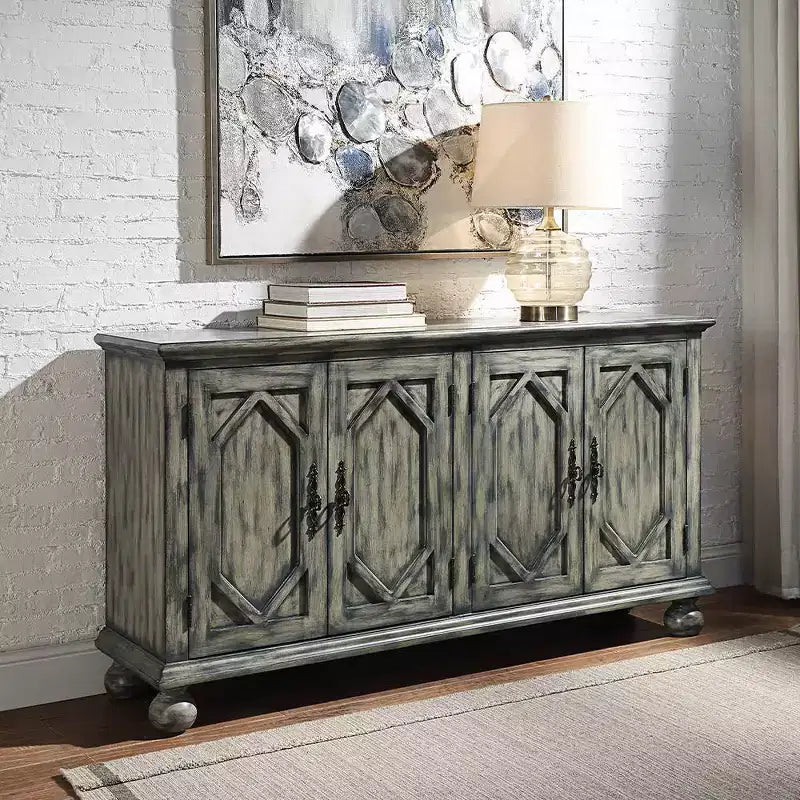 Decorative Storage Cabinet Rustic Gray