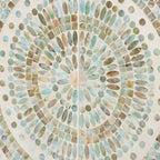 Mother of Pearl Mosaic Storage Cabinet – White & Gold, Bohemian, No Assembly