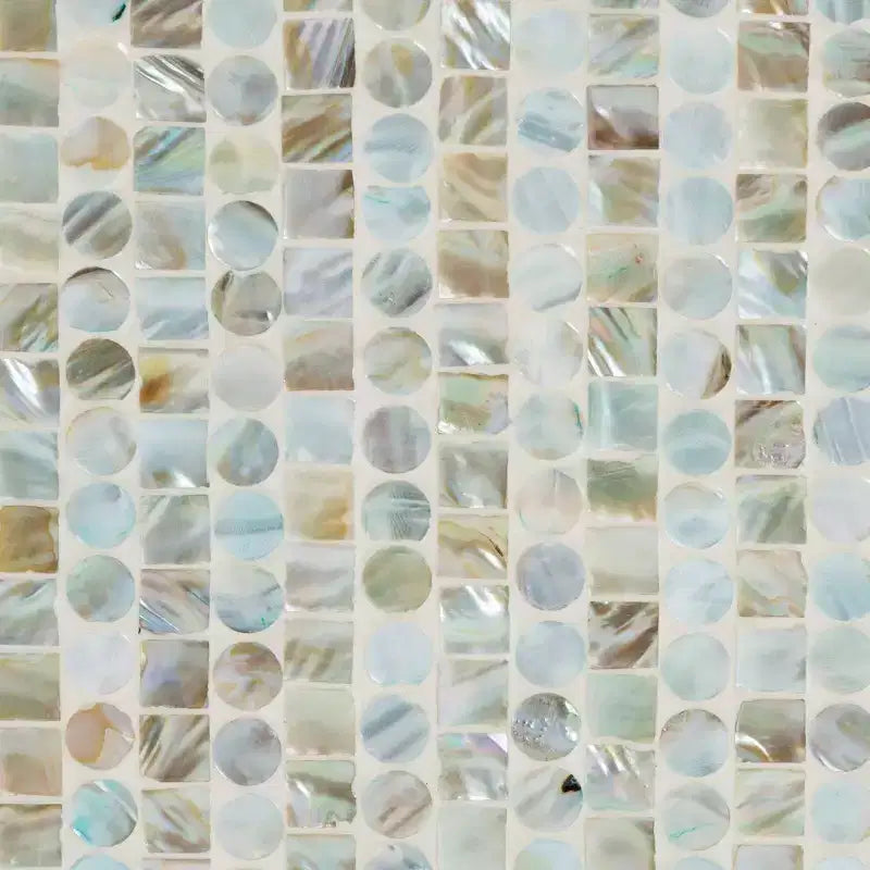 Mother of Pearl Mosaic Storage Cabinet – White & Gold, Bohemian, No Assembly