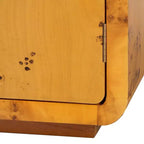 Real Burl Wood Storage Cabinet – Light Mappa Burl, Fully Assembled, 2 Shelves
