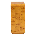 Real Burl Wood Storage Cabinet – Light Mappa Burl, Fully Assembled, 2 Shelves