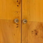 Real Burl Wood Storage Cabinet – Light Mappa Burl, Fully Assembled, 2 Shelves