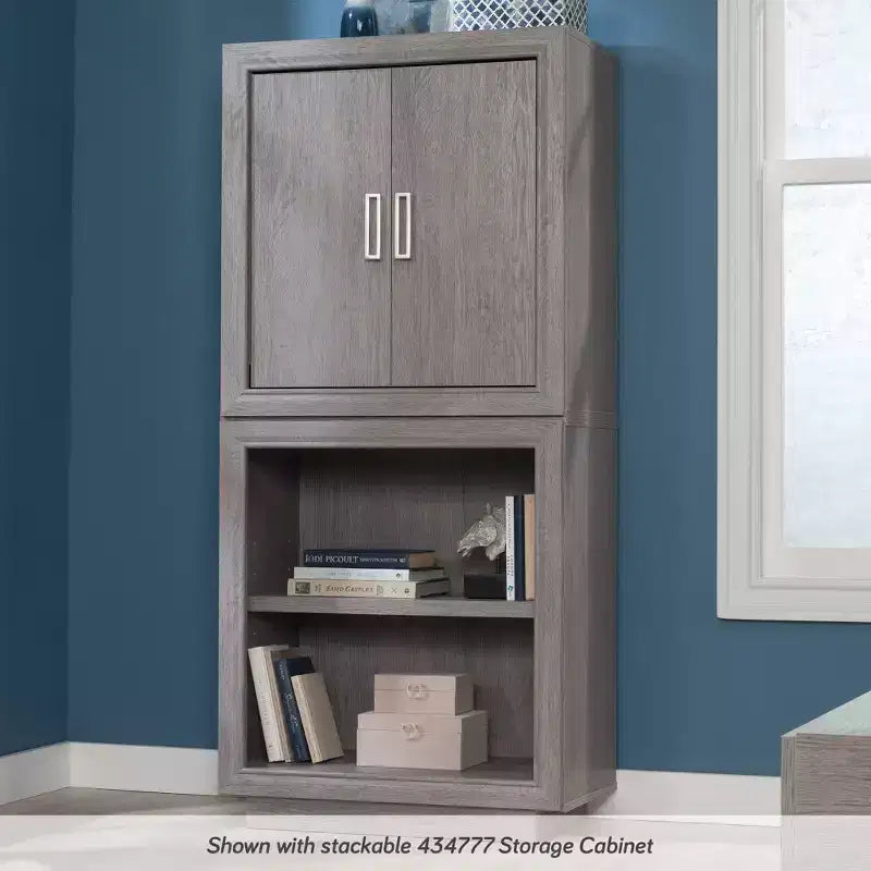 2-Door Office Base Cabinet with Adjustable Shelf – Ashen Oak Finish