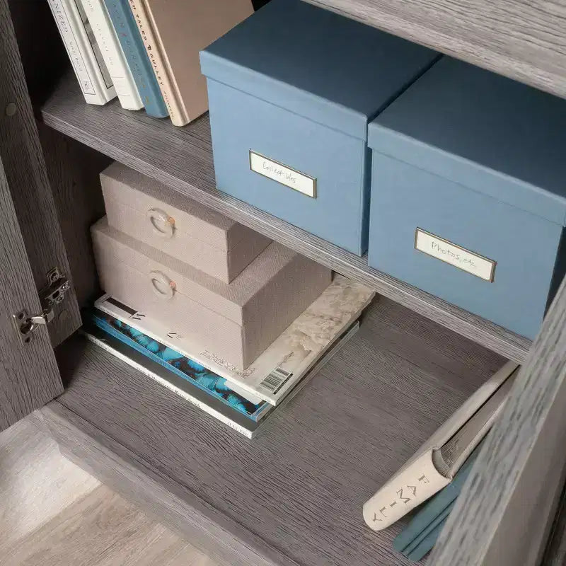 2-Door Office Base Cabinet with Adjustable Shelf – Ashen Oak Finish