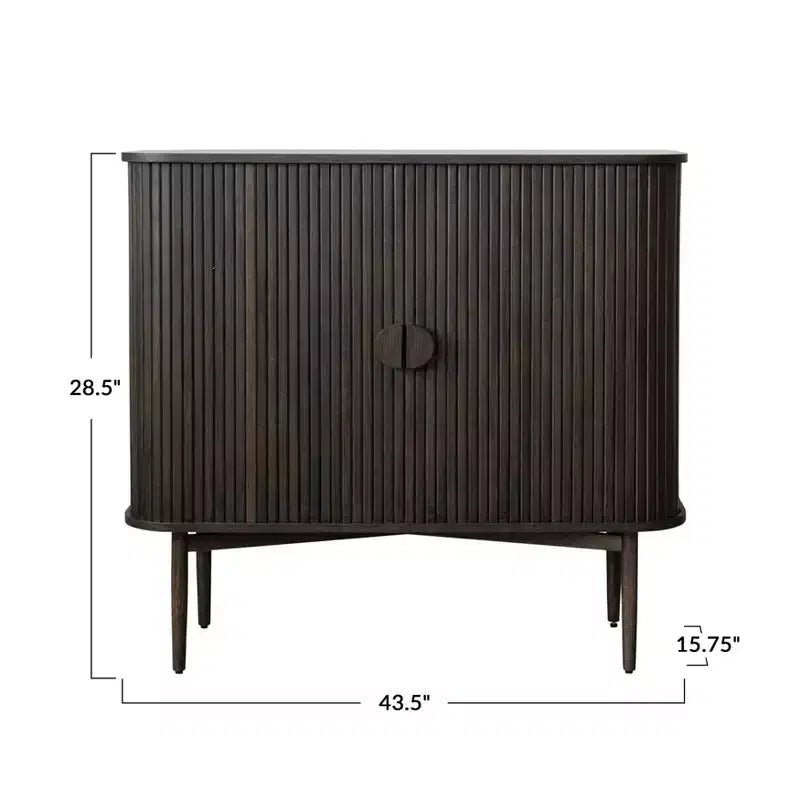 28.5" Tall 2-Door Storage Cabinet – Rubberwood & MDF, No Assembly