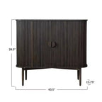 28.5" Tall 2-Door Storage Cabinet – Rubberwood & MDF, No Assembly