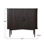 28.5" Tall 2-Door Storage Cabinet – Rubberwood & MDF, No Assembly