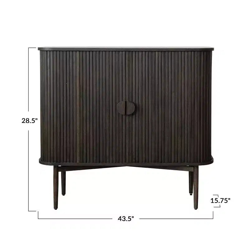 28.5" Tall 2-Door Storage Cabinet – Rubberwood & MDF, No Assembly