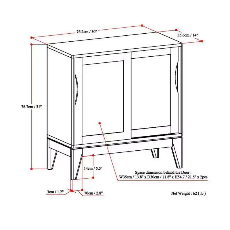 Low Storage Cabinet White