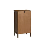 Small Cabinet with Tempered Glass Door – Brown, 3 Shelves, 20" Wide