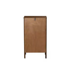 Small Cabinet with Tempered Glass Door – Brown, 3 Shelves, 20" Wide