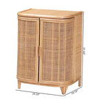 Natural Rattan 2-Door Storage Cabinet – Bohemian, Handcrafted, 2 Shelves