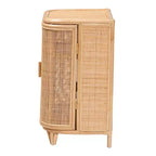 Natural Rattan 2-Door Storage Cabinet – Bohemian, Handcrafted, 2 Shelves
