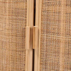 Natural Rattan 2-Door Storage Cabinet – Bohemian, Handcrafted, 2 Shelves