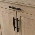 2 Door Library Cabinet Prime Oak: Farmhouse Style, Adjustable Shelves, MDF Frame